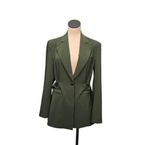 LITA by Ciara Blazer‎ Womens Medium Belted D-Ring Waist Italy Stretch Jacket